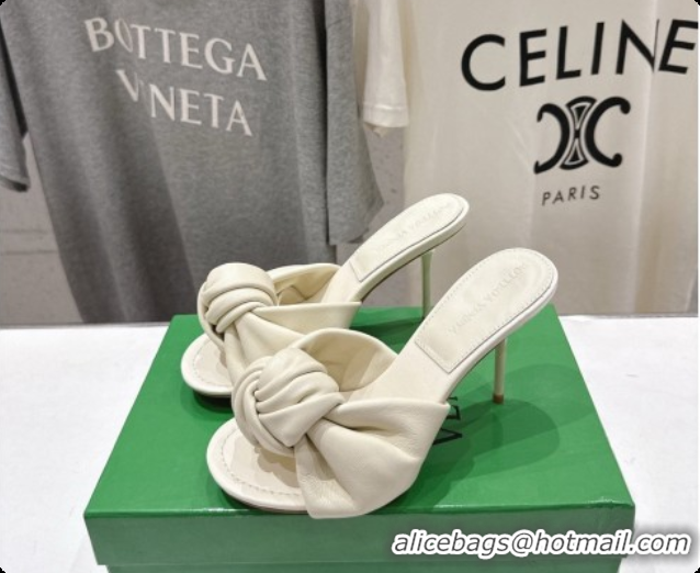 New Stylish Bottega Veneta Lambskin Cherry Mule 9cm Heel Beige 6080130 2026