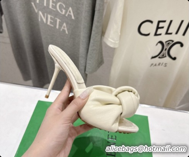 New Stylish Bottega Veneta Lambskin Cherry Mule 9cm Heel Beige 6080130 2026