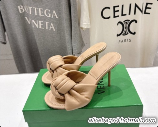 Good Looking Bottega Veneta Lambskin Cherry Mule 9cm Heel Apricot 6080131 2026