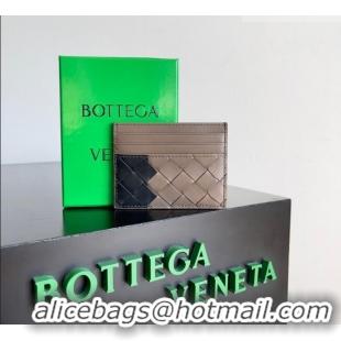 Reasonable Price Bottega Veneta Intrecciato Leather Credit Card Case 796324 Khaki/Black 2026