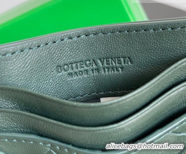 Grade Quality Bottega Veneta Intrecciato Leather Credit Card Case 796324 Dark Green 2026