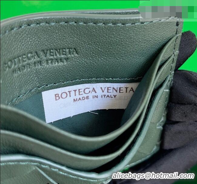 Grade Quality Bottega Veneta Intrecciato Leather Credit Card Case 796324 Dark Green 2026