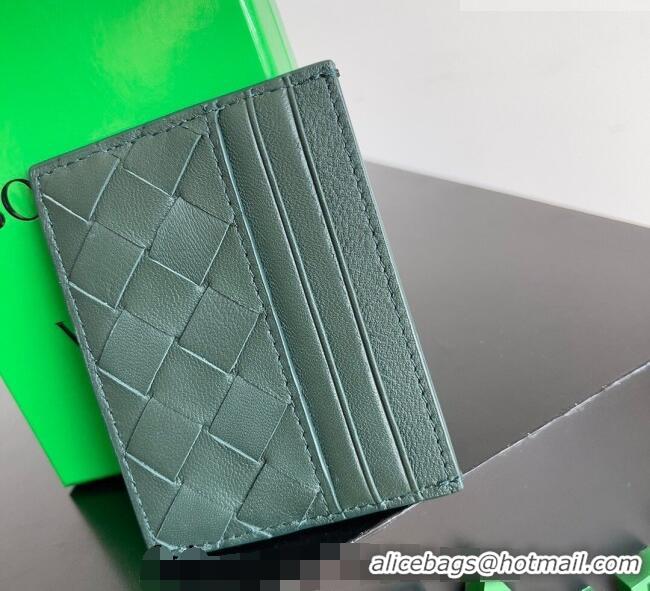 Grade Quality Bottega Veneta Intrecciato Leather Credit Card Case 796324 Dark Green 2026
