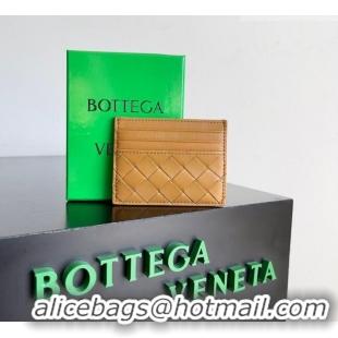Most Popular Bottega Veneta Intrecciato Leather Credit Card Case 796324 Apricot Yellow 2026