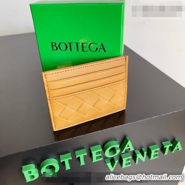 Most Popular Bottega Veneta Intrecciato Leather Credit Card Case 796324 Apricot Yellow 2026