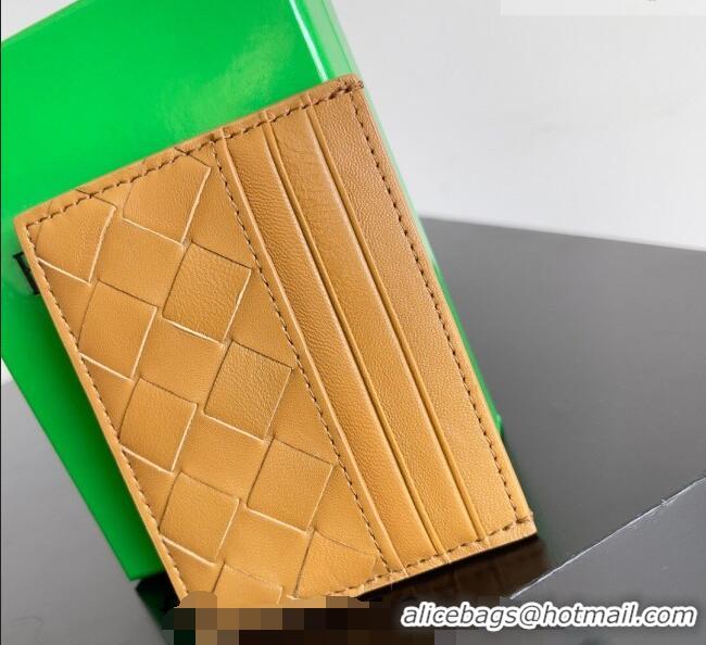 Most Popular Bottega Veneta Intrecciato Leather Credit Card Case 796324 Apricot Yellow 2026