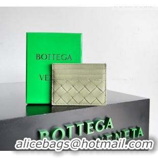 New Fashion Bottega Veneta Intrecciato Leather Credit Card Case 796324 Travertine Green 2026