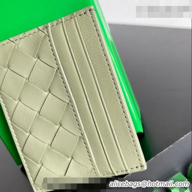 New Fashion Bottega Veneta Intrecciato Leather Credit Card Case 796324 Travertine Green 2026