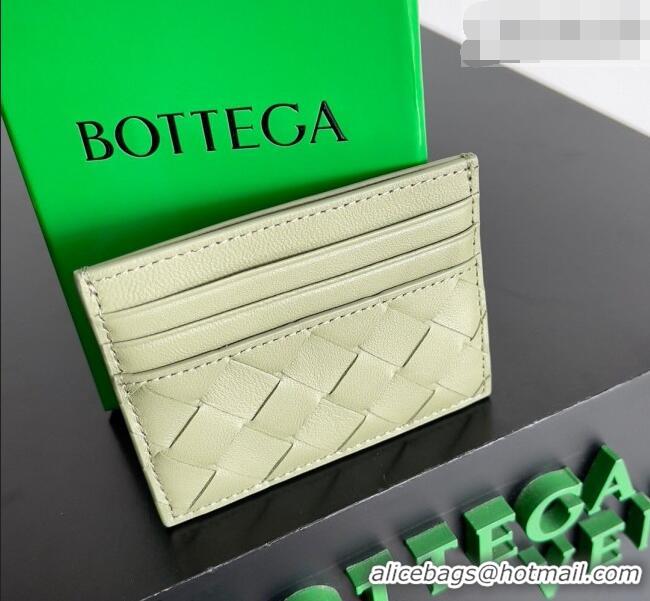 New Fashion Bottega Veneta Intrecciato Leather Credit Card Case 796324 Travertine Green 2026