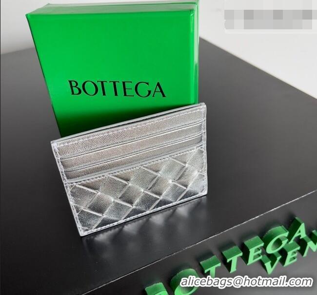 Well Crafted Bottega Veneta Intrecciato Leather Credit Card Case 796324 Silver 2026
