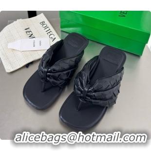 Purchase Bottega Veneta Kitten Heel Salsa Thong in Intrecciato Leather Black 6080135 2026
