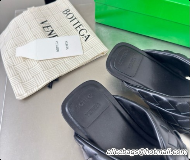 Purchase Bottega Veneta Kitten Heel Salsa Thong in Intrecciato Leather Black 6080135 2026