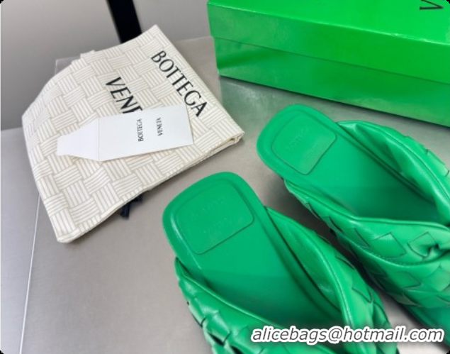 Top Quality Bottega Veneta Kitten Heel Salsa Thong in Intrecciato Leather Green 6080136 2026