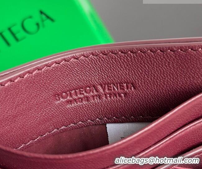 Classic Discount Bottega Veneta Intrecciato Leather Credit Card Case 796324 Burgundy 2026
