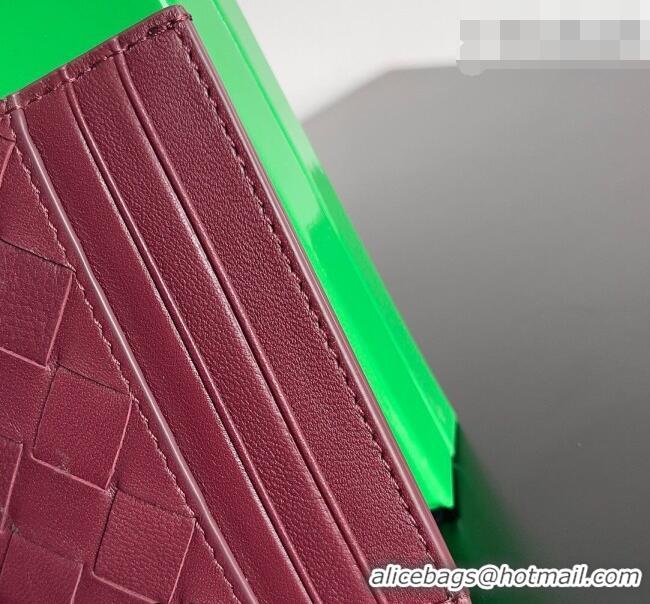 Classic Discount Bottega Veneta Intrecciato Leather Credit Card Case 796324 Burgundy 2026
