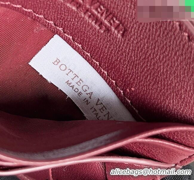 Classic Discount Bottega Veneta Intrecciato Leather Credit Card Case 796324 Burgundy 2026