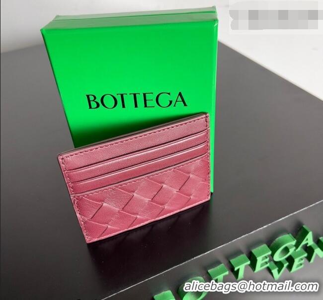 Classic Discount Bottega Veneta Intrecciato Leather Credit Card Case 796324 Burgundy 2026