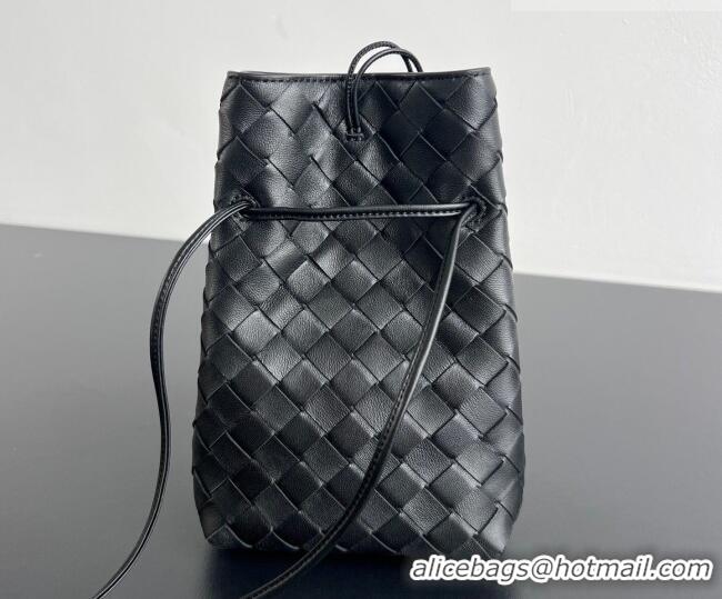 Well Crafted Bottega Veneta Andiamo Phone Pouch in Intrecciato Leather 843890 Black 2026