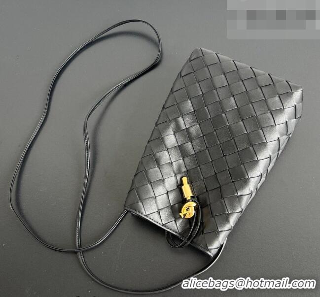 Well Crafted Bottega Veneta Andiamo Phone Pouch in Intrecciato Leather 843890 Black 2026