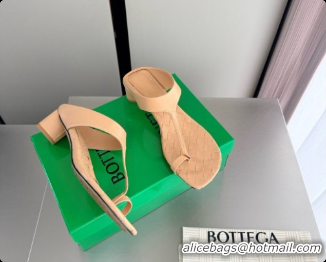 New Style Bottega Veneta Livia Thong 4cm Heel BV080341 Beige 2026