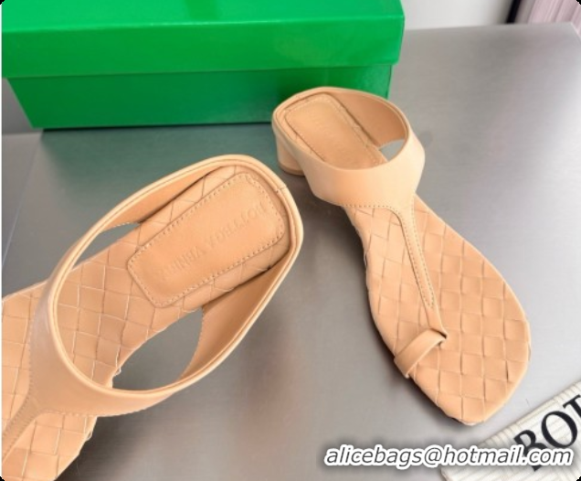 New Style Bottega Veneta Livia Thong 4cm Heel BV080341 Beige 2026