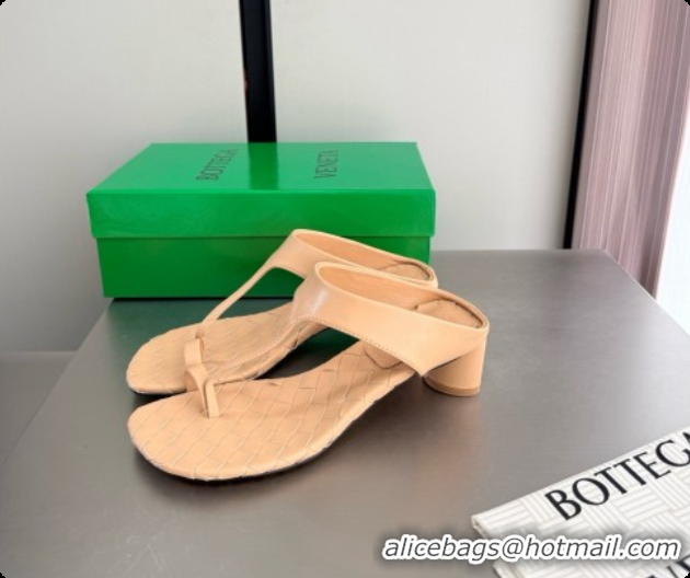 New Style Bottega Veneta Livia Thong 4cm Heel BV080341 Beige 2026