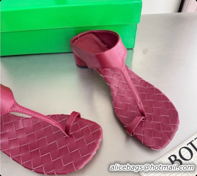 Luxurious Bottega Veneta Livia Thong 4cm Heel BV080343 Burgundy 2026