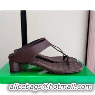Hot Style Bottega Veneta Livia Thong 4cm Heel BV080345 Chocolate Brown 2026