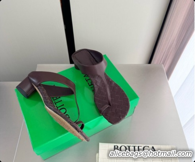 Hot Style Bottega Veneta Livia Thong 4cm Heel BV080345 Chocolate Brown 2026