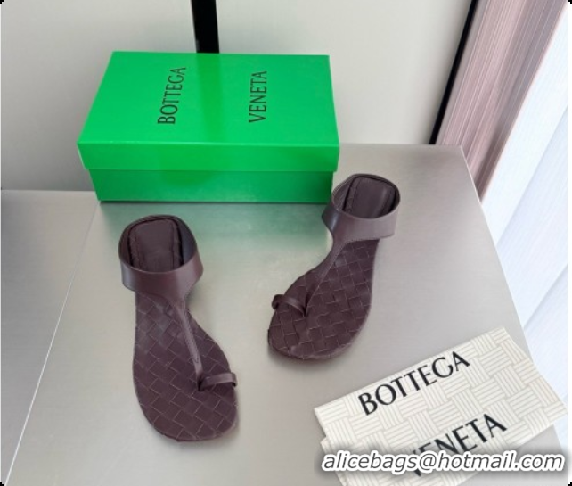 Hot Style Bottega Veneta Livia Thong 4cm Heel BV080345 Chocolate Brown 2026