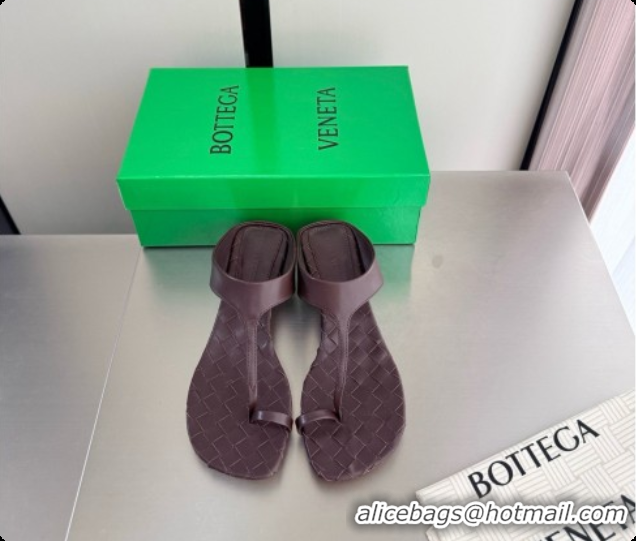 Hot Style Bottega Veneta Livia Thong 4cm Heel BV080345 Chocolate Brown 2026