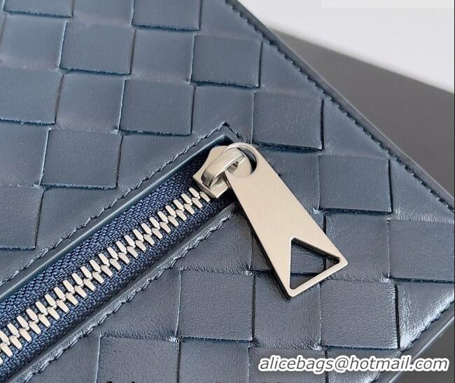 Top Grade Bottega Veneta Men's Intrecciato Leather Document Case With Wristlet 732638 Blue 2026