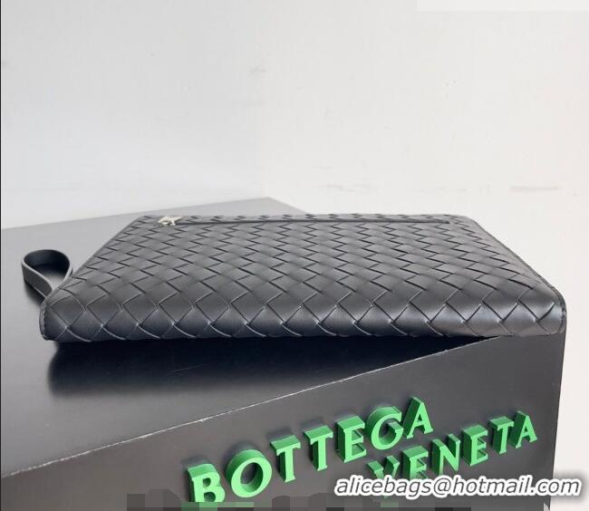 Low Cost Bottega Veneta Men's Intrecciato Leather Document Case With Wristlet 732638 Black 2026