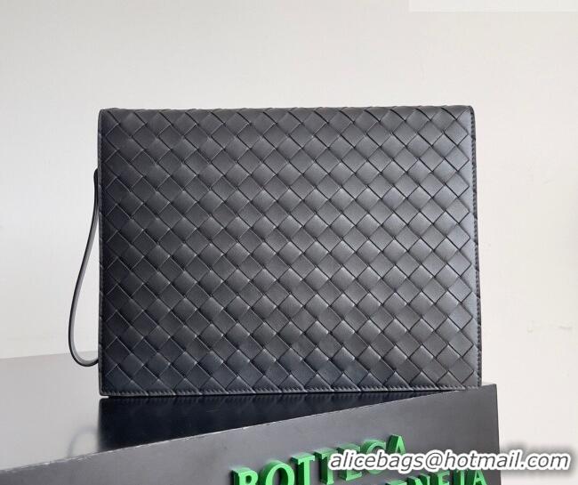 Low Cost Bottega Veneta Men's Intrecciato Leather Document Case With Wristlet 732638 Black 2026