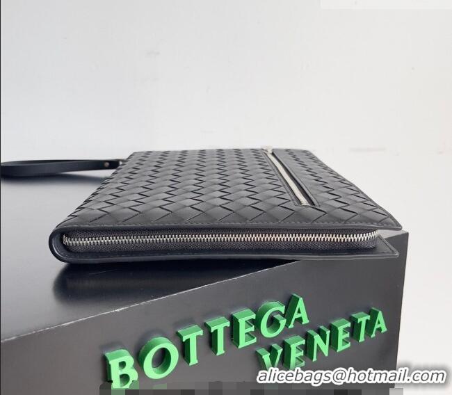 Low Cost Bottega Veneta Men's Intrecciato Leather Document Case With Wristlet 732638 Black 2026
