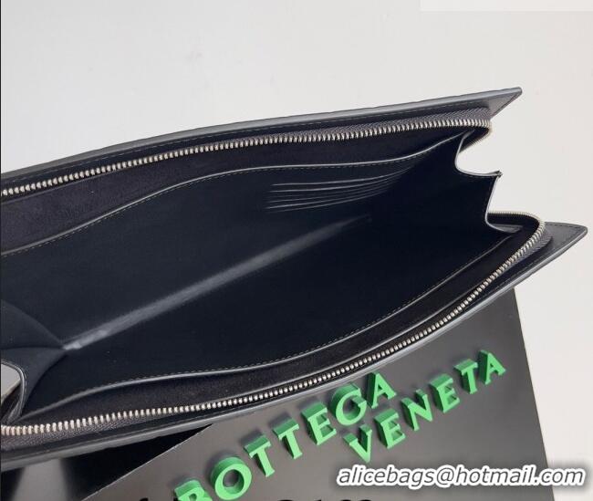 Low Cost Bottega Veneta Men's Intrecciato Leather Document Case With Wristlet 732638 Black 2026