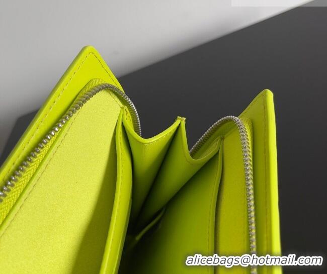 Top Grade Bottega Veneta Men's Small Intrecciato Leather Document Case With Wristlet 693675 Neon Green 2026