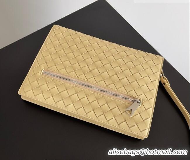 Promotional Bottega Veneta Men's Small Intrecciato Leather Document Case With Wristlet 693675 Porridge 2026