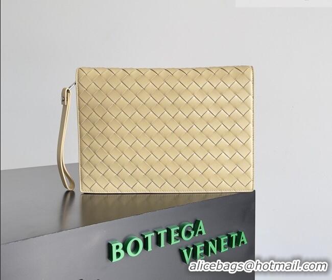 Promotional Bottega Veneta Men's Small Intrecciato Leather Document Case With Wristlet 693675 Porridge 2026
