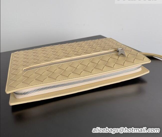 Promotional Bottega Veneta Men's Small Intrecciato Leather Document Case With Wristlet 693675 Porridge 2026