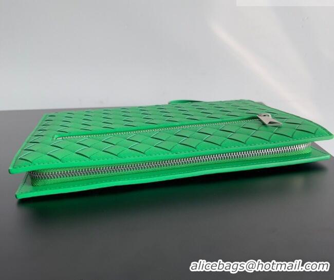 Best Grade Bottega Veneta Men's Small Intrecciato Leather Document Case With Wristlet 693675 Green 2026