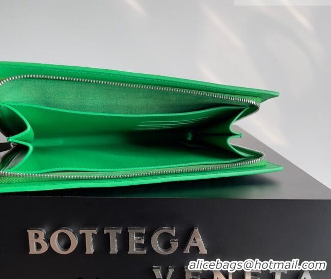 Best Grade Bottega Veneta Men's Small Intrecciato Leather Document Case With Wristlet 693675 Green 2026