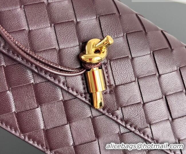 Famous Brand Bottega Veneta Andiamo Pouch on Chain Mini Bag in Intrecciato Leather 844107 Dark Barolo Red 2026