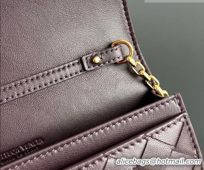 Famous Brand Bottega Veneta Andiamo Pouch on Chain Mini Bag in Intrecciato Leather 844107 Dark Barolo Red 2026