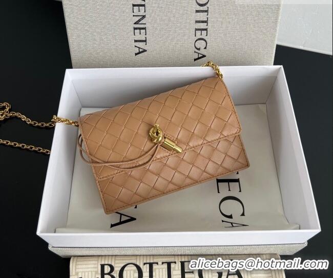 Low Price Bottega Veneta Andiamo Pouch on Chain Mini Bag in Intrecciato Leather 844107 Pale Brown 2026