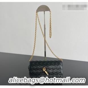 Grade Quality Bottega Veneta Andiamo Pouch on Chain Mini Bag in Intrecciato Leather 844107 Black 2026