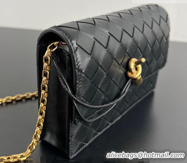 Grade Quality Bottega Veneta Andiamo Pouch on Chain Mini Bag in Intrecciato Leather 844107 Black 2026