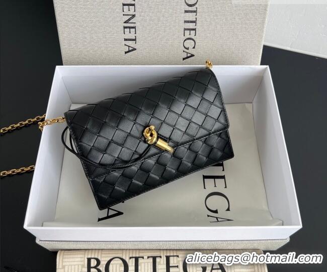 Grade Quality Bottega Veneta Andiamo Pouch on Chain Mini Bag in Intrecciato Leather 844107 Black 2026