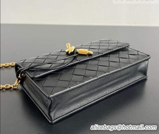 Grade Quality Bottega Veneta Andiamo Pouch on Chain Mini Bag in Intrecciato Leather 844107 Black 2026