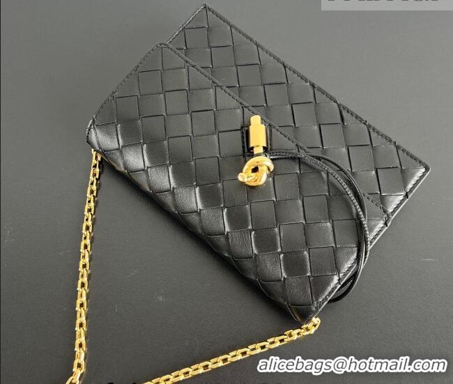 Grade Quality Bottega Veneta Andiamo Pouch on Chain Mini Bag in Intrecciato Leather 844107 Black 2026